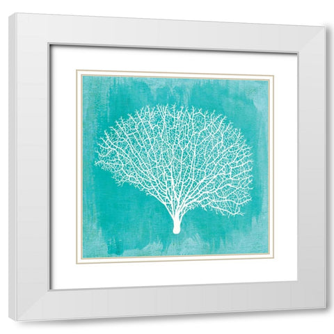 Tropical Sea Fan 1 White Modern Wood Framed Art Print with Double Matting by Taylor, Evangeline