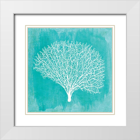 Tropical Sea Fan 1 White Modern Wood Framed Art Print with Double Matting by Taylor, Evangeline