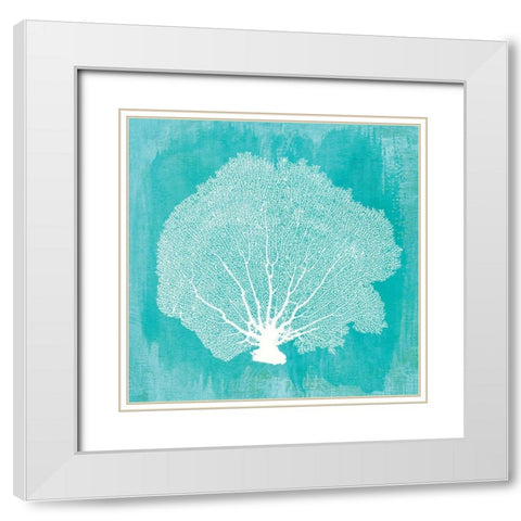 Tropical Sea Fan 2 White Modern Wood Framed Art Print with Double Matting by Taylor, Evangeline