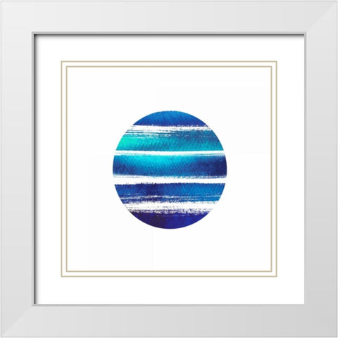 Circular Blues White Modern Wood Framed Art Print with Double Matting by Taylor, Evangeline