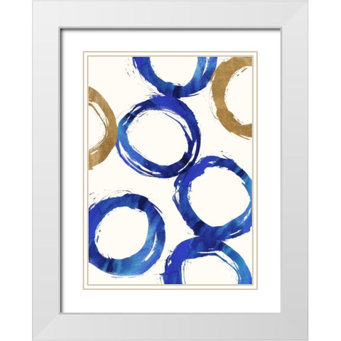 Unity Indigo White Modern Wood Framed Art Print with Double Matting by Taylor, Evangeline