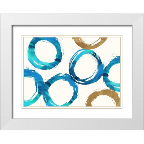 Unity Blue White Modern Wood Framed Art Print with Double Matting by Taylor, Evangeline