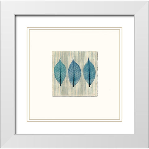 Handmade Paper and Leaves White Modern Wood Framed Art Print with Double Matting by Taylor, Evangeline