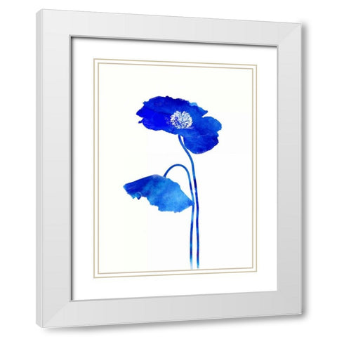 Grow Indigo White Modern Wood Framed Art Print with Double Matting by Taylor, Evangeline
