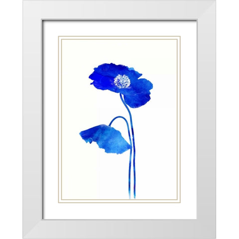 Grow Indigo White Modern Wood Framed Art Print with Double Matting by Taylor, Evangeline