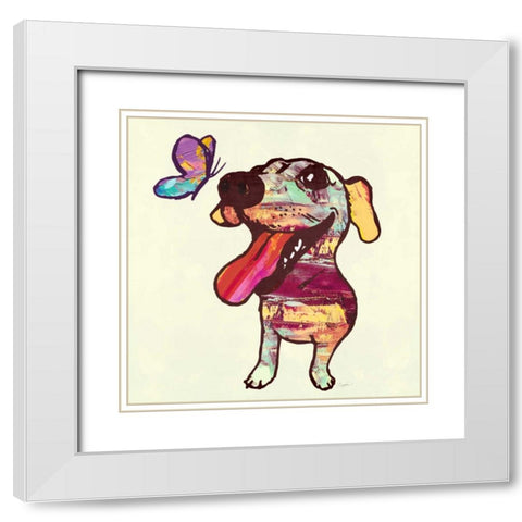 Barks and Butterfly White Modern Wood Framed Art Print with Double Matting by Taylor, Evangeline