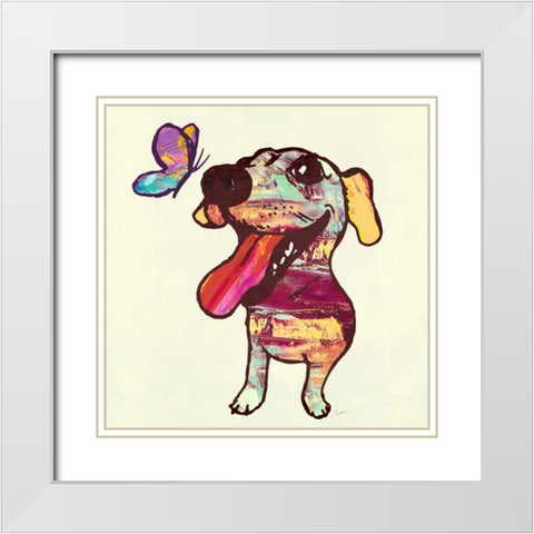 Barks and Butterfly White Modern Wood Framed Art Print with Double Matting by Taylor, Evangeline