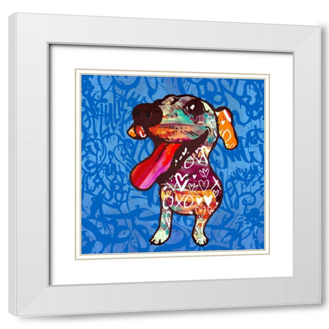 Happy Barks! White Modern Wood Framed Art Print with Double Matting by Taylor, Evangeline