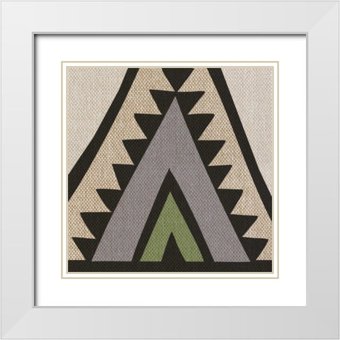 Global Geometric Print 3 White Modern Wood Framed Art Print with Double Matting by Taylor, Evangeline