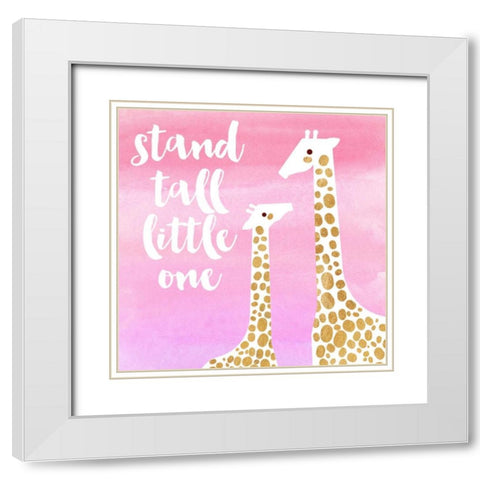 Stand Tall Pink White Modern Wood Framed Art Print with Double Matting by Taylor, Evangeline