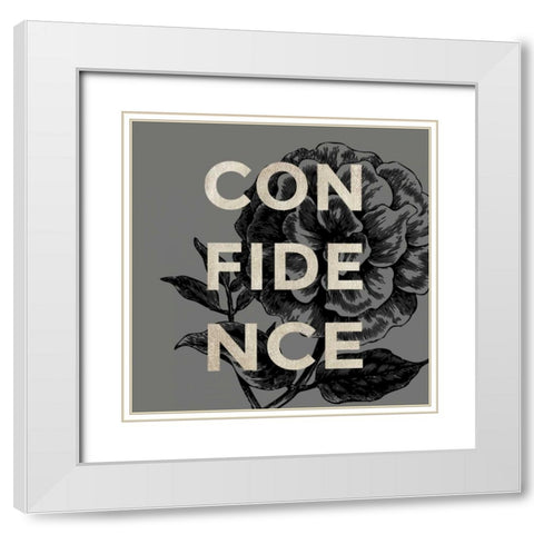 Confidence White Modern Wood Framed Art Print with Double Matting by Taylor, Evangeline