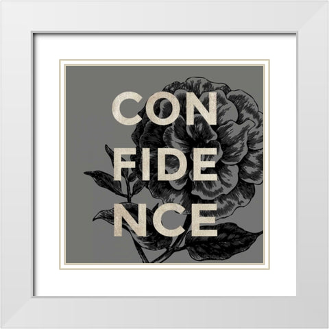 Confidence White Modern Wood Framed Art Print with Double Matting by Taylor, Evangeline