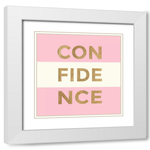 Confidence Glam White Modern Wood Framed Art Print with Double Matting by Taylor, Evangeline