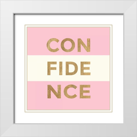 Confidence Glam White Modern Wood Framed Art Print with Double Matting by Taylor, Evangeline