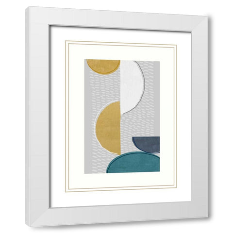 Modern Ellipse 1 White Modern Wood Framed Art Print with Double Matting by Taylor, Evangeline