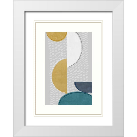 Modern Ellipse 1 White Modern Wood Framed Art Print with Double Matting by Taylor, Evangeline