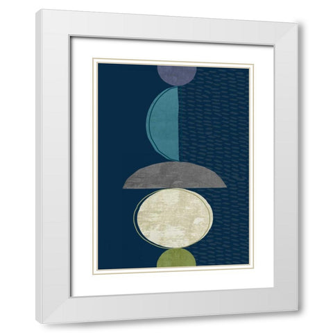 Modern Ellipse 2 White Modern Wood Framed Art Print with Double Matting by Taylor, Evangeline