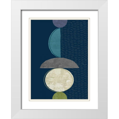 Modern Ellipse 2 White Modern Wood Framed Art Print with Double Matting by Taylor, Evangeline