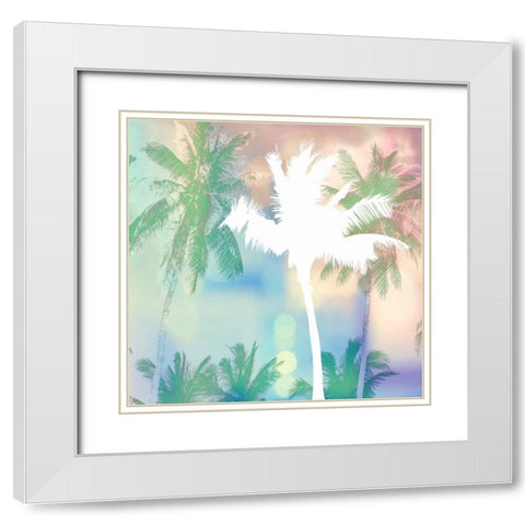 Dreamy Palm Trees White Modern Wood Framed Art Print with Double Matting by Taylor, Evangeline