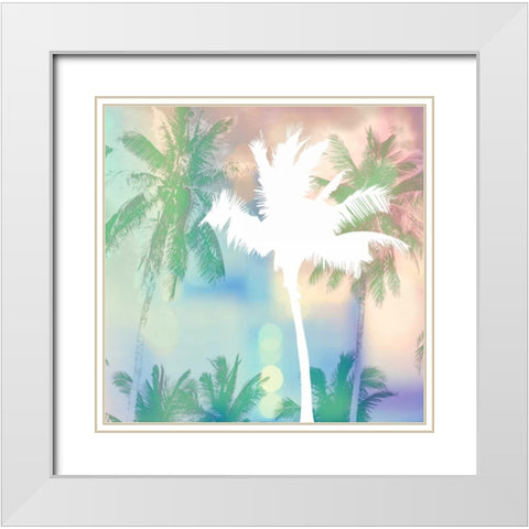 Dreamy Palm Trees White Modern Wood Framed Art Print with Double Matting by Taylor, Evangeline