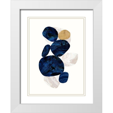 Tumbled 1 White Modern Wood Framed Art Print with Double Matting by Taylor, Evangeline