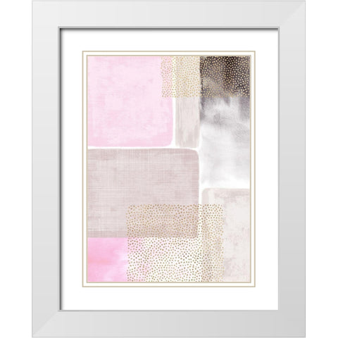Shape and Texture Blush White Modern Wood Framed Art Print with Double Matting by Taylor, Evangeline