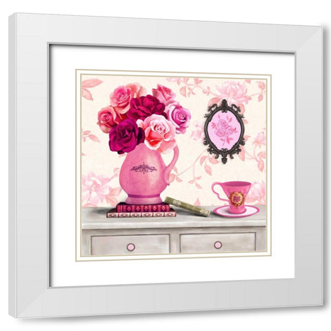 Parisian In Pink 3 White Modern Wood Framed Art Print with Double Matting by Art Atelier Alliance