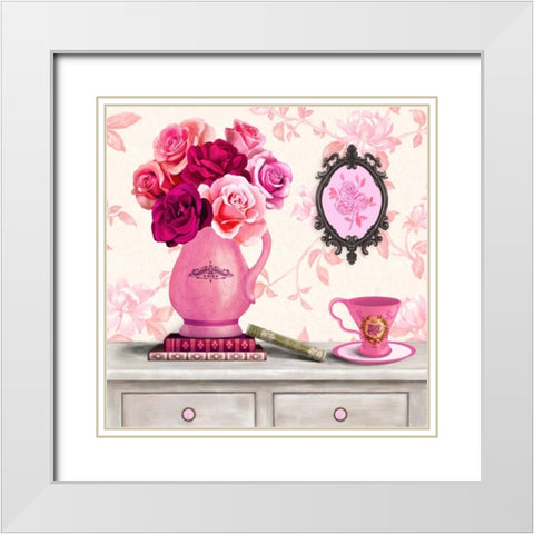 Parisian In Pink 3 White Modern Wood Framed Art Print with Double Matting by Art Atelier Alliance
