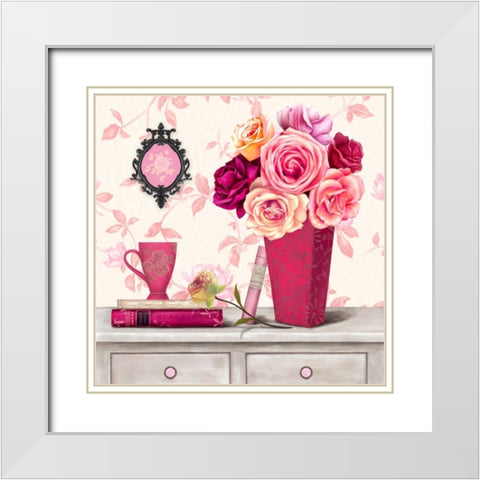 Parisian In Pink 4 White Modern Wood Framed Art Print with Double Matting by Art Atelier Alliance