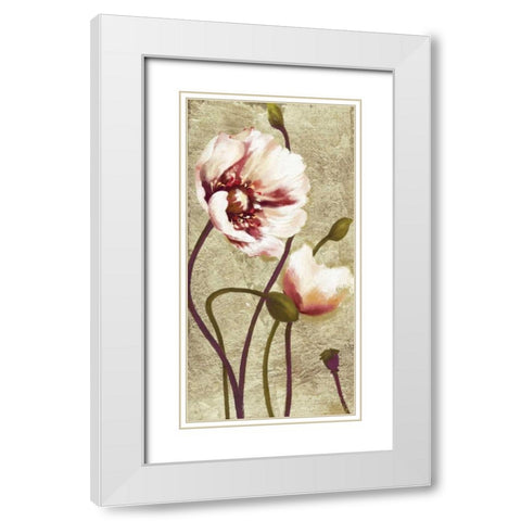 Dancing Poppies 1 White Modern Wood Framed Art Print with Double Matting by Art Atelier Alliance