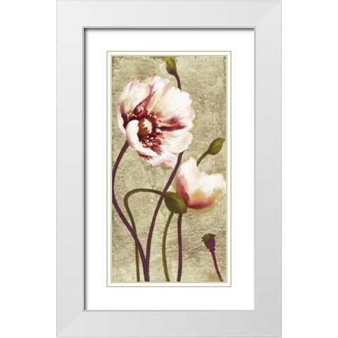 Dancing Poppies 1 White Modern Wood Framed Art Print with Double Matting by Art Atelier Alliance