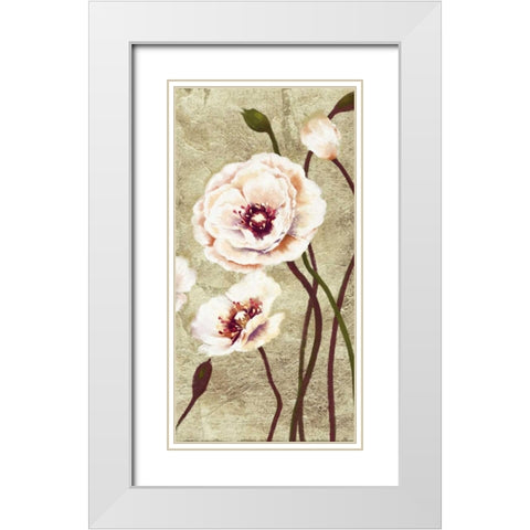 Dancing Poppies 3 White Modern Wood Framed Art Print with Double Matting by Art Atelier Alliance