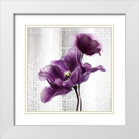 Ethereal Spring Tulip White Modern Wood Framed Art Print with Double Matting by Art Atelier Alliance