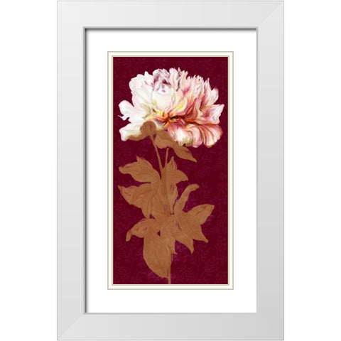 Blushing Peony Spice 1 White Modern Wood Framed Art Print with Double Matting by Art Atelier Alliance
