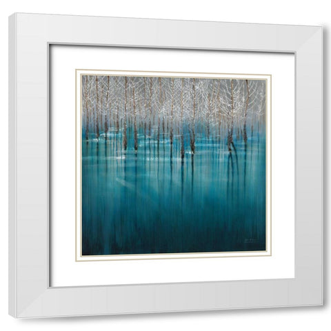 Crystal White Modern Wood Framed Art Print with Double Matting by Art Atelier Alliance