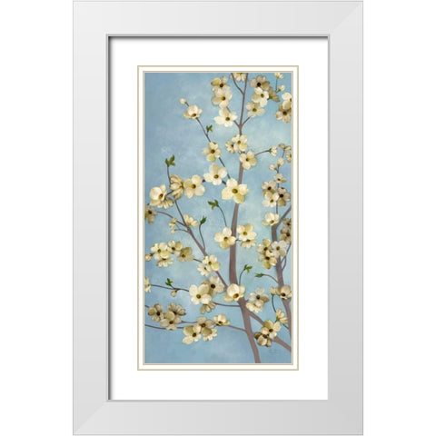 Heritage Dogwood 1 White Modern Wood Framed Art Print with Double Matting by Art Atelier Alliance