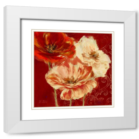 Eastern Poppies 1 White Modern Wood Framed Art Print with Double Matting by Art Atelier Alliance