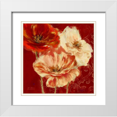 Eastern Poppies 1 White Modern Wood Framed Art Print with Double Matting by Art Atelier Alliance