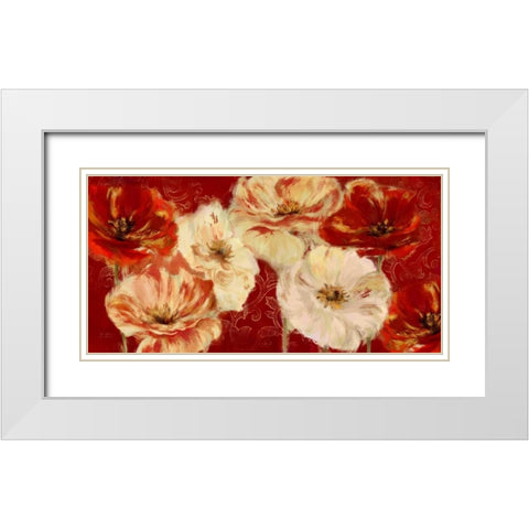Imperial Poppies White Modern Wood Framed Art Print with Double Matting by Art Atelier Alliance