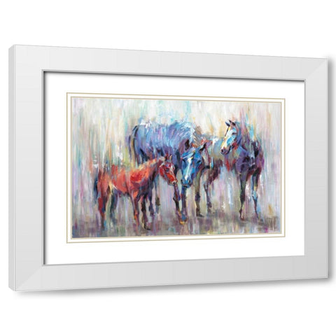 3 Horse 1 White Modern Wood Framed Art Print with Double Matting by Art Atelier Alliance