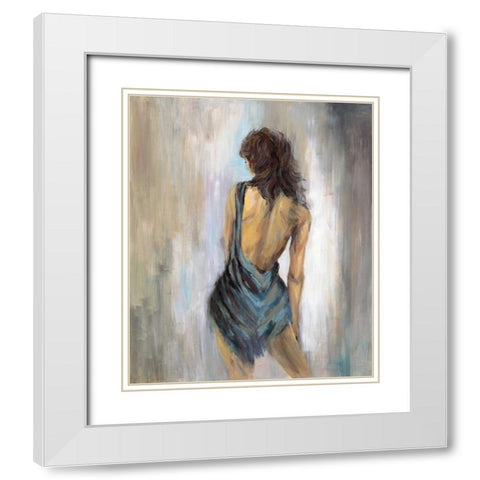 Blue Backless 1 White Modern Wood Framed Art Print with Double Matting by Art Atelier Alliance