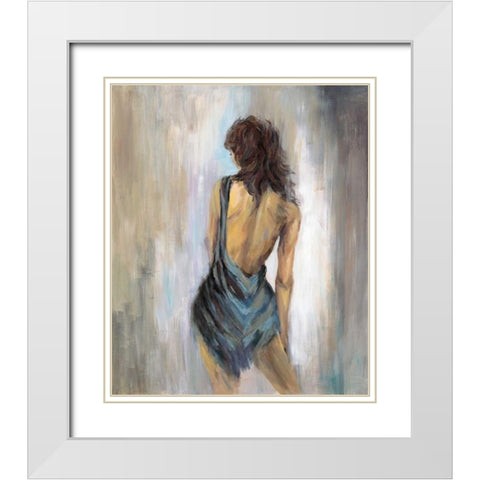 Blue Backless 1 White Modern Wood Framed Art Print with Double Matting by Art Atelier Alliance