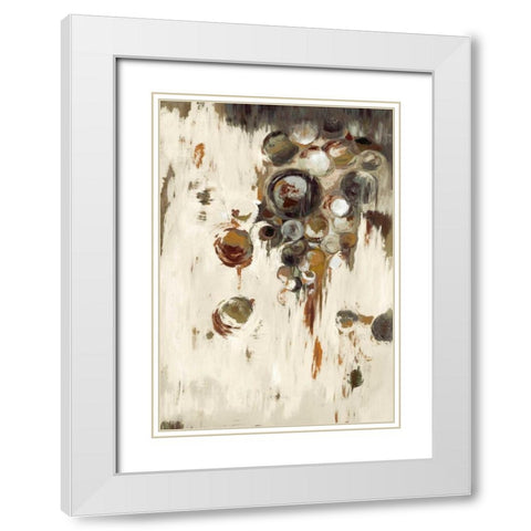 Circles in Brown White Modern Wood Framed Art Print with Double Matting by Art Atelier Alliance
