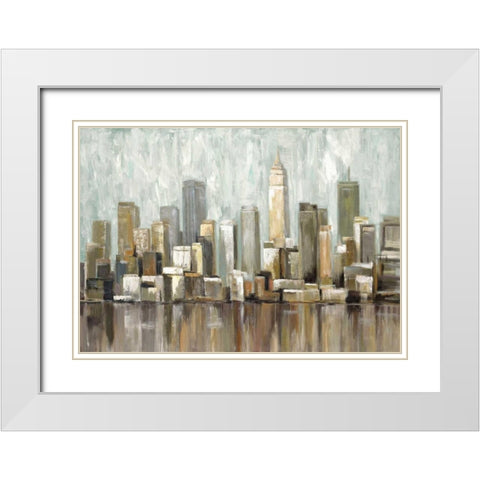 City Scape 1 White Modern Wood Framed Art Print with Double Matting by Art Atelier Alliance