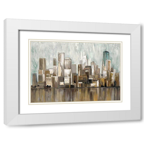 City Scape 2 White Modern Wood Framed Art Print with Double Matting by Art Atelier Alliance