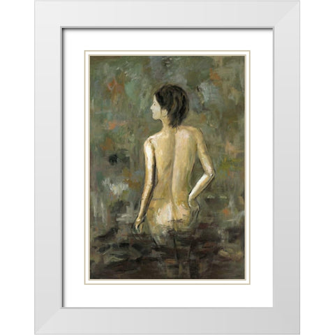 Nude 1 White Modern Wood Framed Art Print with Double Matting by Art Atelier Alliance
