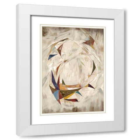 Triangle Circle on Cream White Modern Wood Framed Art Print with Double Matting by Art Atelier Alliance