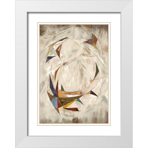 Triangle Circle on Cream White Modern Wood Framed Art Print with Double Matting by Art Atelier Alliance