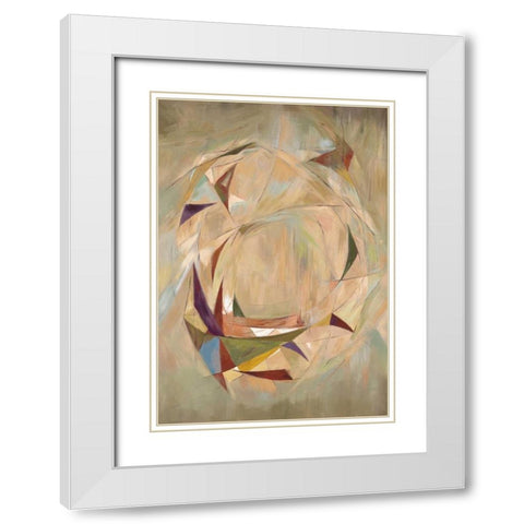 Triangle Circle White Modern Wood Framed Art Print with Double Matting by Art Atelier Alliance