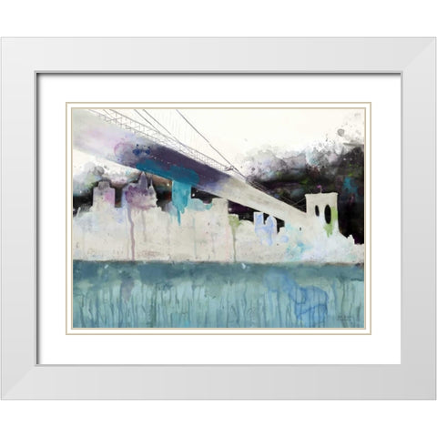 Painted City White Modern Wood Framed Art Print with Double Matting by Art Atelier Alliance